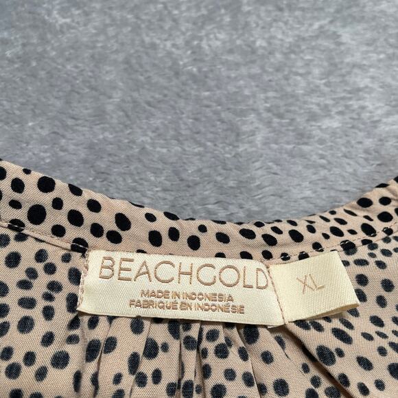 BeachGold Romper Womens Extra Large Beige Cheetah Animal Print Anthropologie - Picture 3 of 11